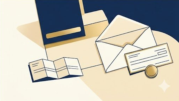Open envelope with check and gold coin representing receipt of an unclaimed property payment